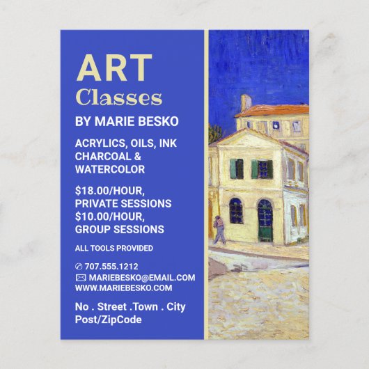 Das gelbe Haus von Vincent Van Gogh, Art Classes Flyer (Vorne)