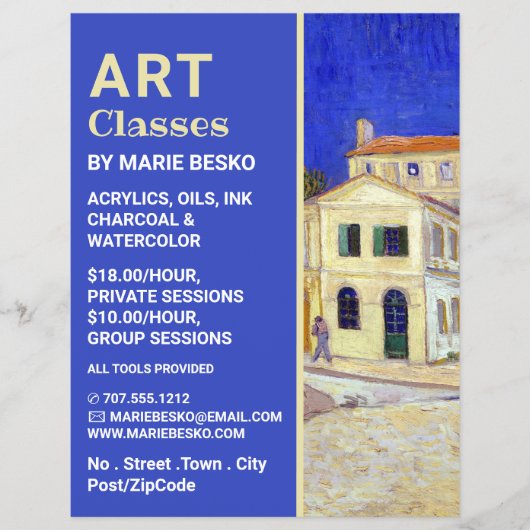 Das gelbe Haus von Vincent Van Gogh, Art Classes Flyer (Vorne)