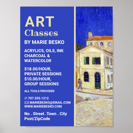 Das gelbe Haus von Vincent Van Gogh, Art Classes Poster (Vorne)