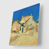 Das Gelbe Haus von Vincent Van Gogh Quadratische Wanduhr (Winkel)