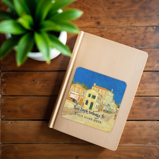 Das Gelbe Haus von Vincent Van Gogh Quadratischer Aufkleber