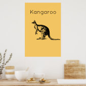 Das gelbe Kangaroo Moderne Kunst Poster (Küche)