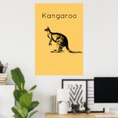 Das gelbe Kangaroo Moderne Kunst Poster (Heimbüro)