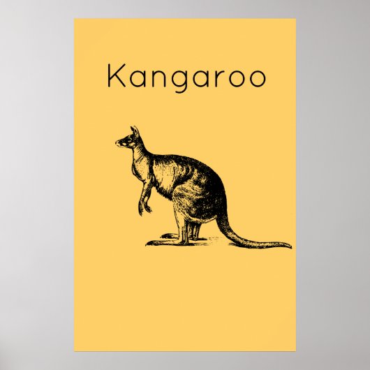 Das gelbe Kangaroo Moderne Kunst Poster (Vorne)