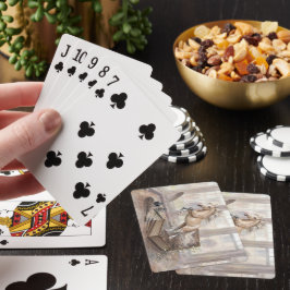 Das gelehrte Pferd springt aus einem Buch Spielkarten