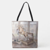 Das gelehrte Pferd springt aus einem Buch Tasche (Vorderseite)