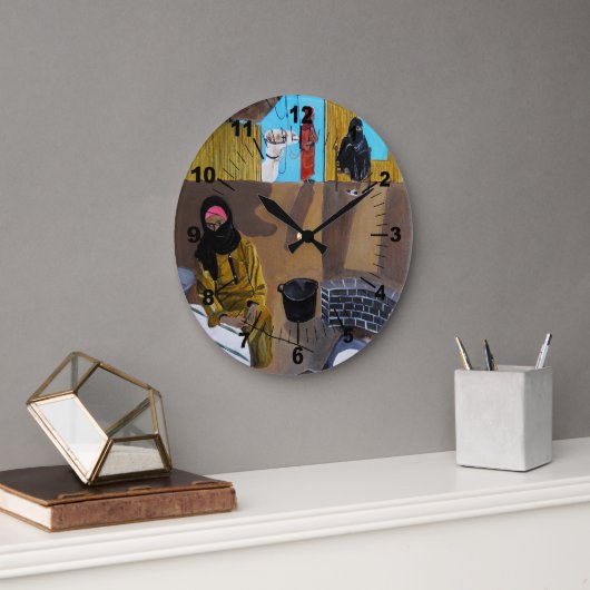 Das Gemälde Beduininnen von Alfred Fox Große Wanduhr (Büro)