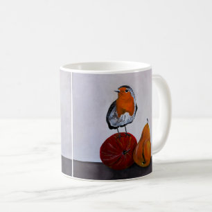 Das Gemälde 'Der flüchtige Besuch des Rotkehlchens Kaffeetasse