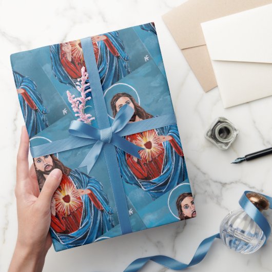 Das Gemälde Heiliges Herz von Alfred Fox Geschenkpapier (Schenken)