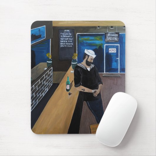 Das Gemälde The Drunken Sailor von Alfred Fox Mousepad (Mit Mouse)