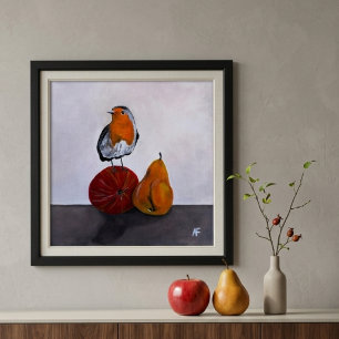 Das Gemälde 'The Robin's Fleeting Visit' von Alfre Leinwanddruck