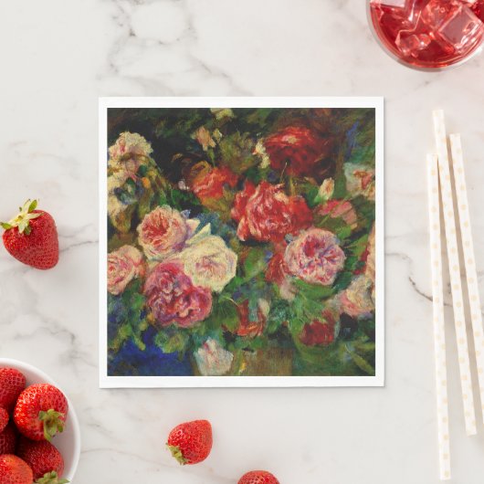 Das Gemälde von Pierre Renoir, Rose, Serviette (Beispiel)