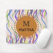 Das gemalte Monogramm kurvt dekorativen Kreis Mousepad (Mit Mouse)