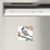 Das gemütliche Black Capped Chickadee Bird Magnet (In Situ (Geschirrspüler))