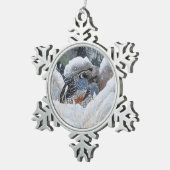 Das gemütliche Paar Schneeflocken Zinn-Ornament (Rechts)