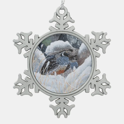 Das gemütliche Paar Schneeflocken Zinn-Ornament (Vorderseite)