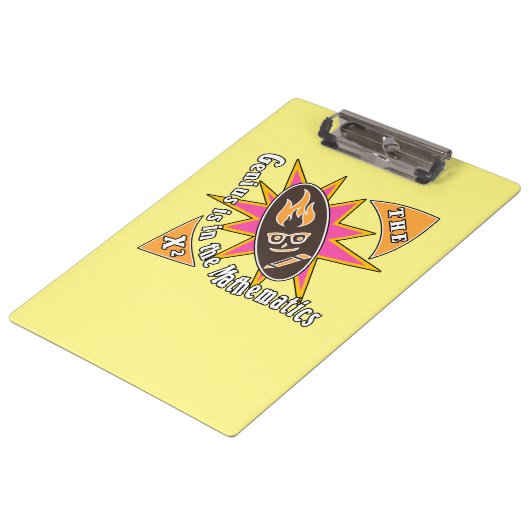 Das Genie liegt in der Mathematik Klemmbrett (Schrägansicht)