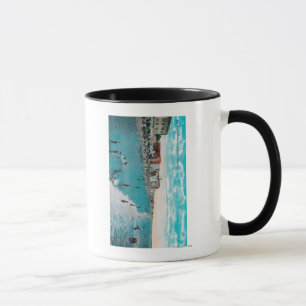 Das Genießen bewegt an Ozean BeachLong Strand, CA Tasse