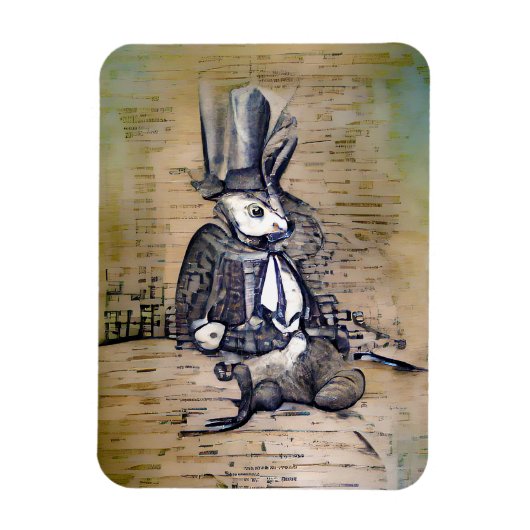 Das Gentleman Rabbit Magnet (Vertikal)