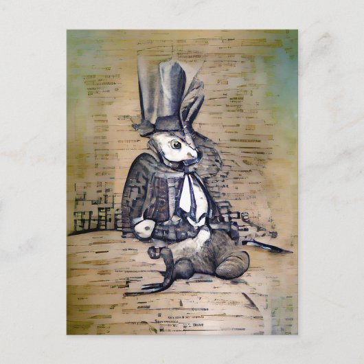 Das Gentleman Rabbit Postkarte (Vorderseite)