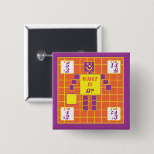 Das geometrics-Button-Quadrat-Alter 8 Button (Vorne & Hinten)