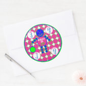 Das Geometriedokument-Circle-Alter 7 Runder Aufkleber (Umschlag)