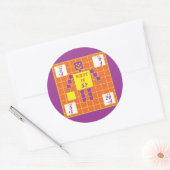 Das geometrische Sticker-Quadrat-Alter 5 Runder Aufkleber (Umschlag)