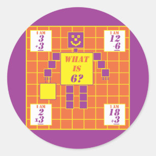 Das geometrische Sticker-Quadrat-Alter 6 Runder Aufkleber