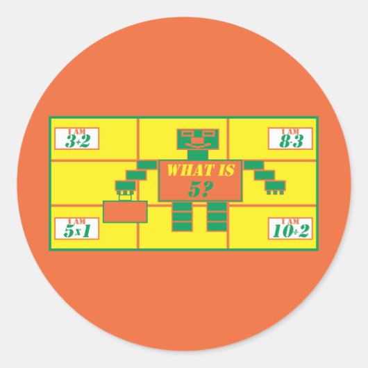 Das geometrische Sticker-Rechteck-Alter 5 Runder Aufkleber (Vorderseite)