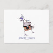 Das Gepäck wegwerfen Postkarte (Vorderseite)