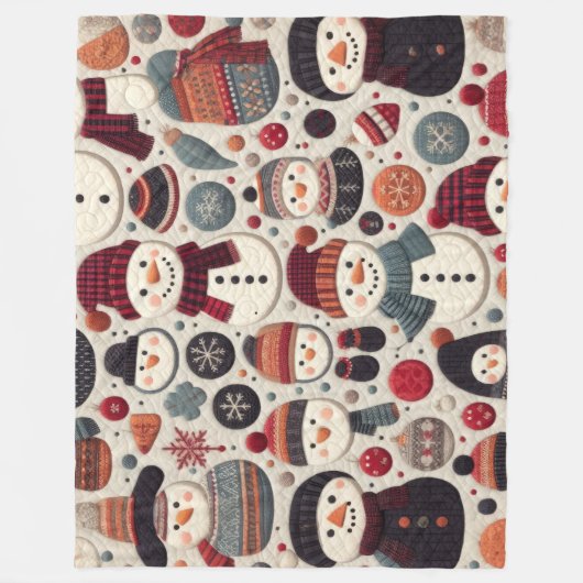 Das gequiltete Muster der Schneemänner Fleecedecke (Vorderseite)