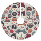 Das gequiltete Muster der Schneemänner Polyester Weihnachtsbaumdecke (Vorderseite)