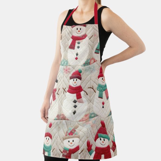 Das gequiltete Muster der Schneemänner Schürze (InSitu)