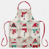Das gequiltete Muster der Schneemänner Schürze (Vorderseite)