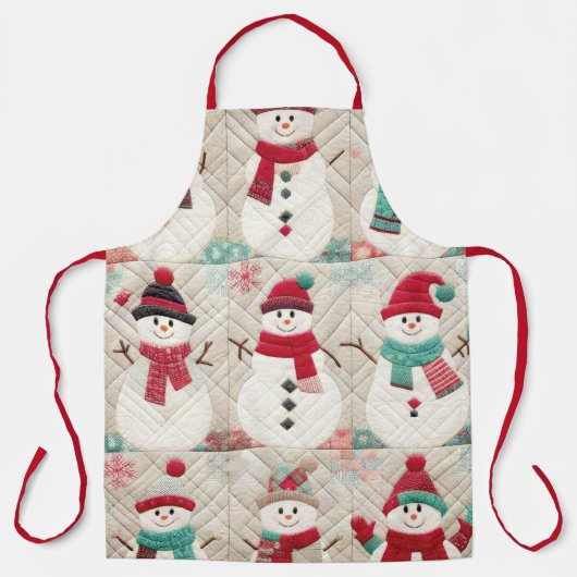 Das gequiltete Muster der Schneemänner Schürze (Vorderseite)