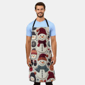 Das gequiltete Muster der Schneemänner Schürze (Getragen)