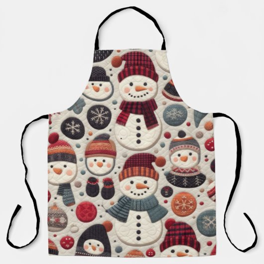 Das gequiltete Muster der Schneemänner Schürze (Vorderseite)