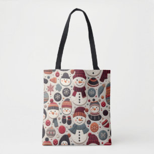 Das gequiltete Muster der Schneemänner Tasche