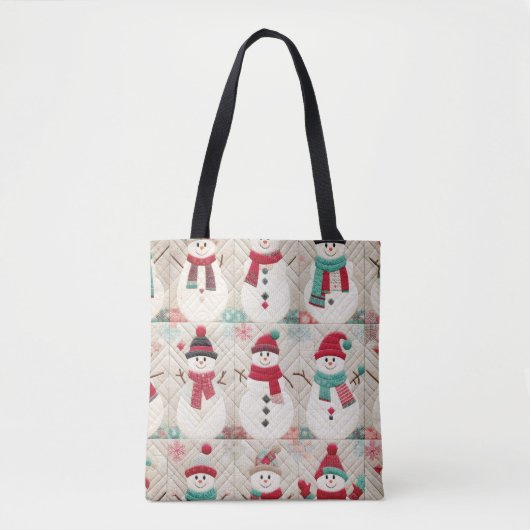 Das gequiltete Muster der Schneemänner Tasche (Vorderseite)