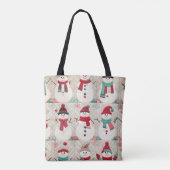 Das gequiltete Muster der Schneemänner Tasche (Rückseite)