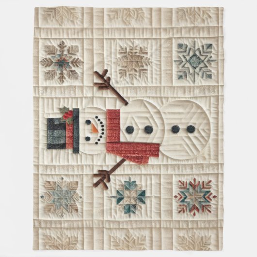 Das gequiltete Muster des Schneemans Fleecedecke (Vorderseite)