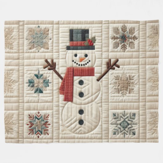 Das gequiltete Muster des Schneemans Fleecedecke (Vorderseite (Horizontal))