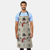 Das gequiltete Muster des Schneemans Schürze (Getragen)