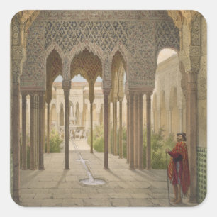 Das Gericht der Löwen, das Alhambra, Granada, 185 Quadratischer Aufkleber