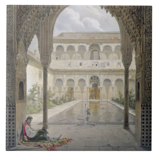 Das Gericht des Alberca im Alhambra, Granada, Fliese (Vorderseite)