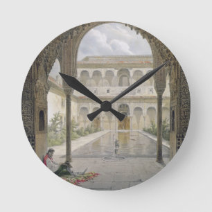 Das Gericht des Alberca im Alhambra, Granada, Runde Wanduhr