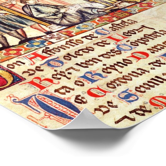 Das Gericht von Alfonso X "the Wise" Poster (Ecke)