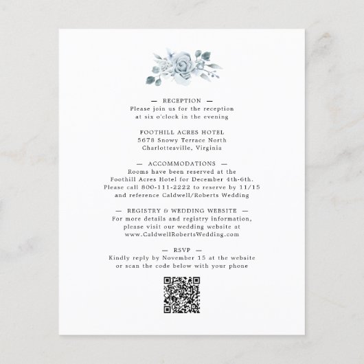 Das gesamte Budget für eine Hochzeitsfeier mit Bla (Rückseite)