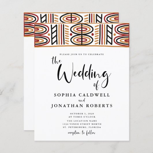 Das gesamte Budget in einem afrikanischen Motiv fü (Vorne/Hinten)