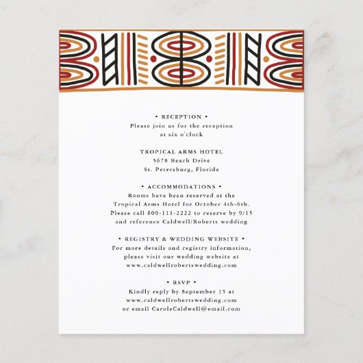 Das gesamte Budget in einem afrikanischen Motiv fü (Rückseite)